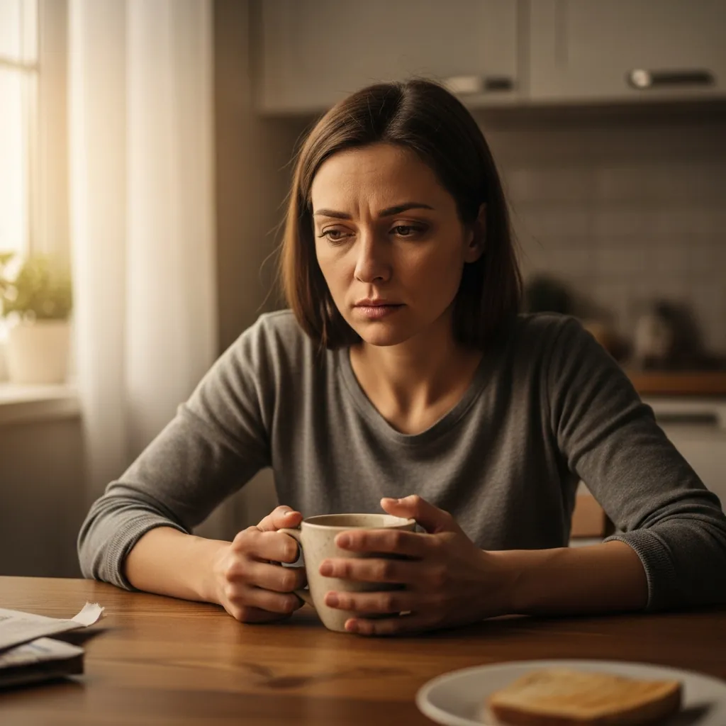 Person sitting quietly the morning after — the cycle of alcohol and anxiety