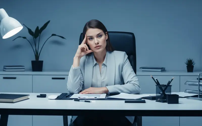 Professional alone in office setting — high-functioning alcoholism hypnotherapy