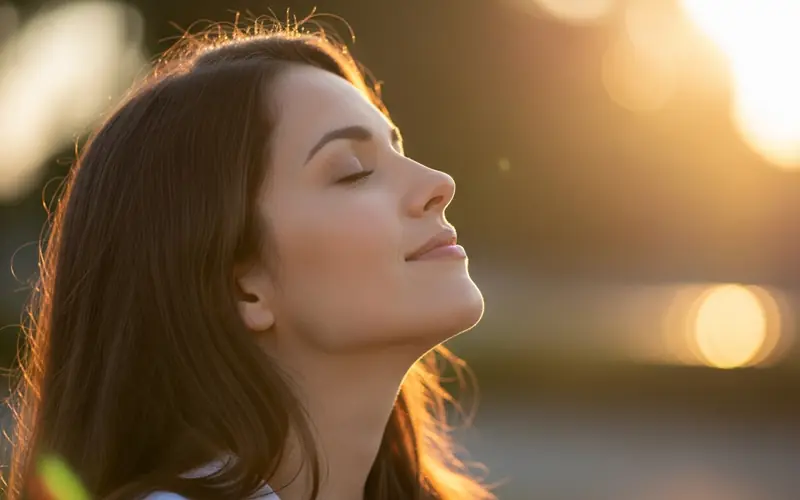 Person walking confidently outdoors — staying alcohol-free hypnotherapy