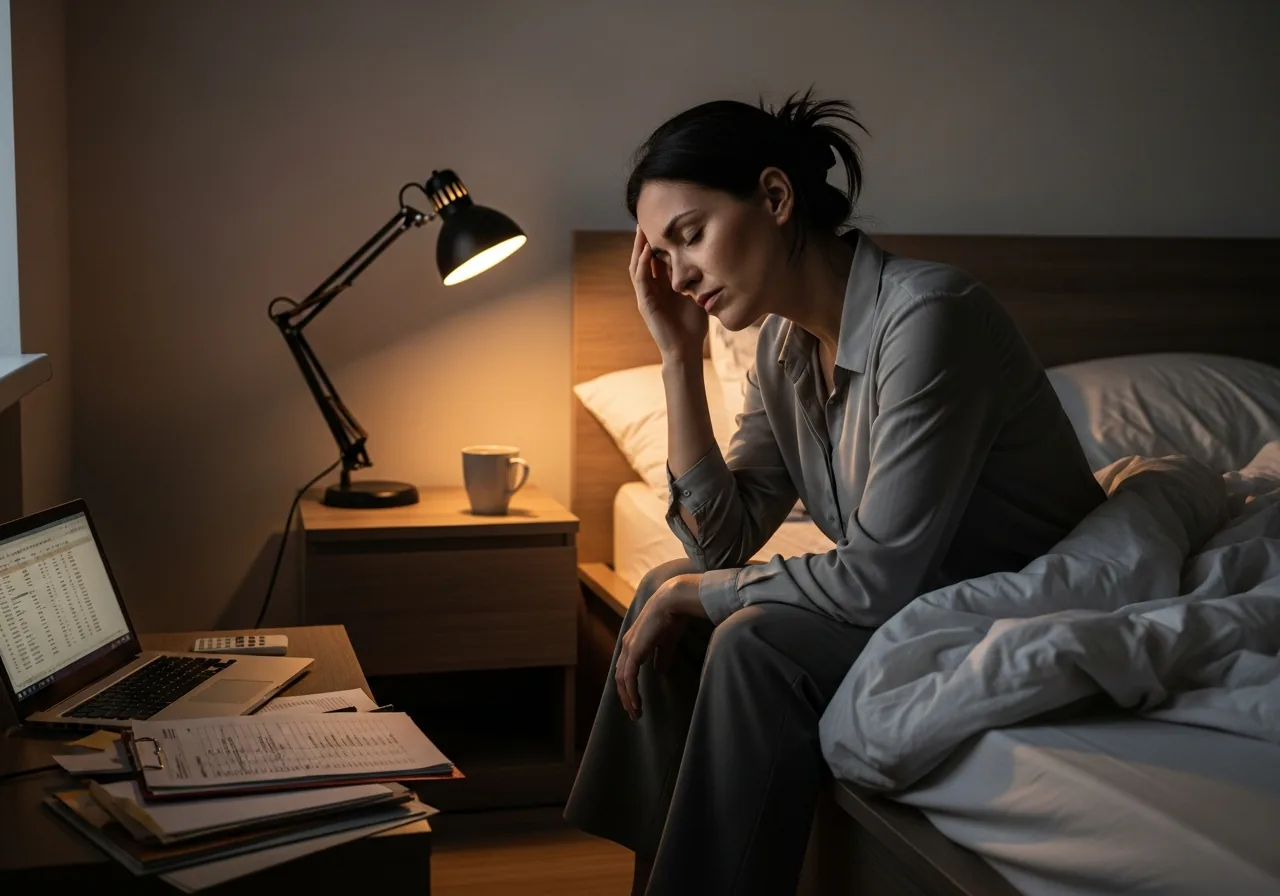 The exhaustion of trying to keep a business and a family running while struggling in private