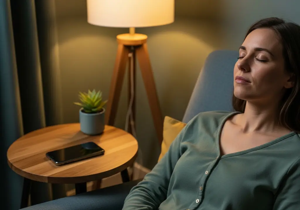 Phone face-down on a table in daylight — how hypnotherapy addresses constant access