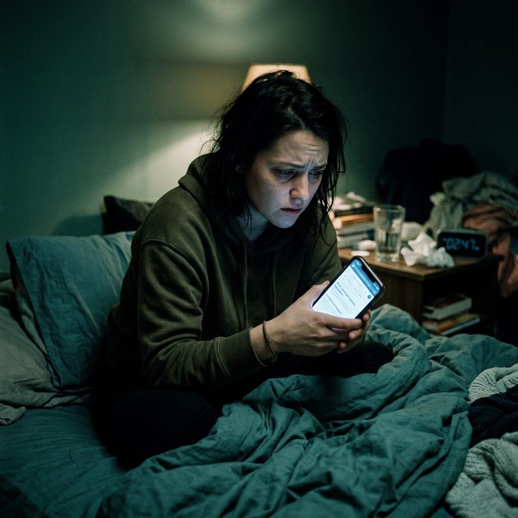 Person anxiously researching symptoms — health anxiety hypnotherapy