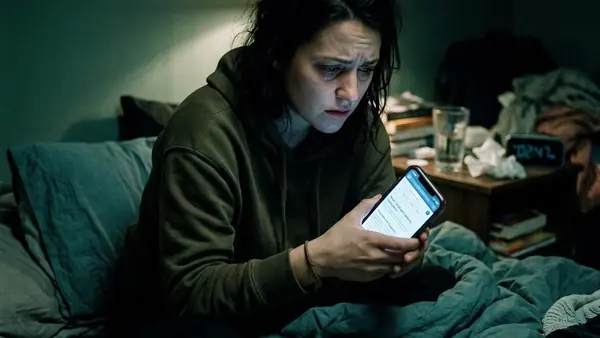 Woman experiencing anxiety at home