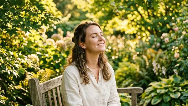 Woman taking a peaceful break outdoors